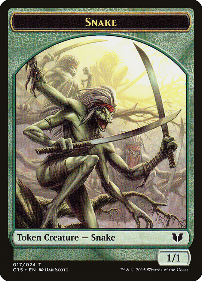 Beast // Snake (017) Double-Sided Token [Commander 2015 Tokens] | Galaxy Games LLC