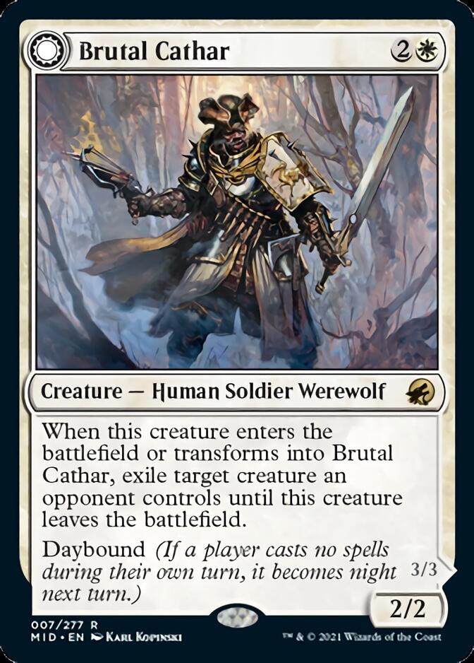 Brutal Cathar // Moonrage Brute [Innistrad: Midnight Hunt] | Galaxy Games LLC