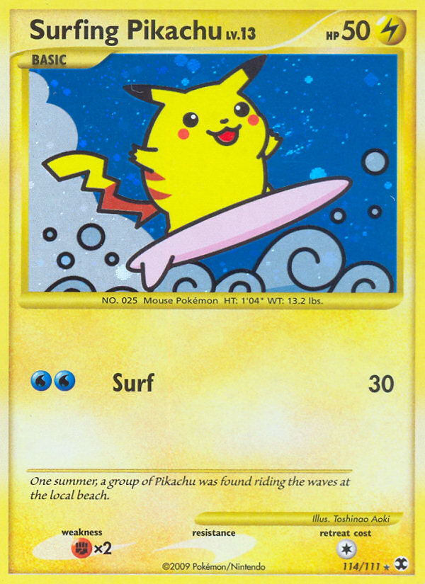 Surfing Pikachu (114/111) [Platinum: Rising Rivals] | Galaxy Games LLC