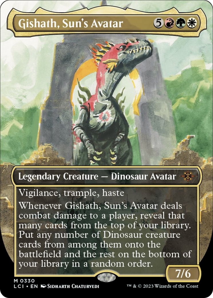 Gishath, Sun's Avatar (Borderless) [The Lost Caverns of Ixalan] | Galaxy Games LLC