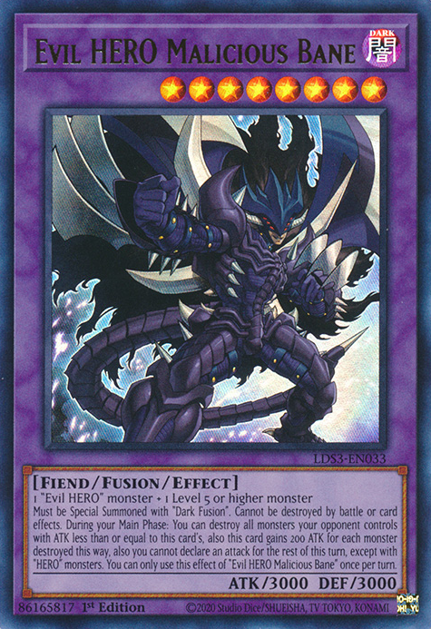 Evil HERO Malicious Bane [LDS3-EN033] Ultra Rare | Galaxy Games LLC