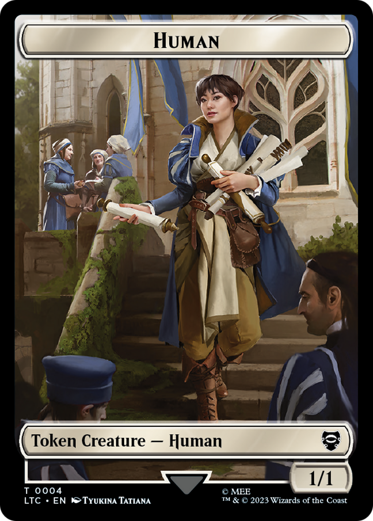 Human Knight // Human Double-Sided Token [The Lord of the Rings: Tales of Middle-Earth Commander Tokens] | Galaxy Games LLC