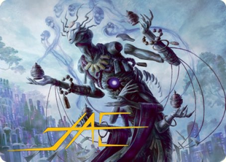 Myojin of Grim Betrayal Art Card (Gold-Stamped Signature) [Kamigawa: Neon Dynasty Art Series] | Galaxy Games LLC