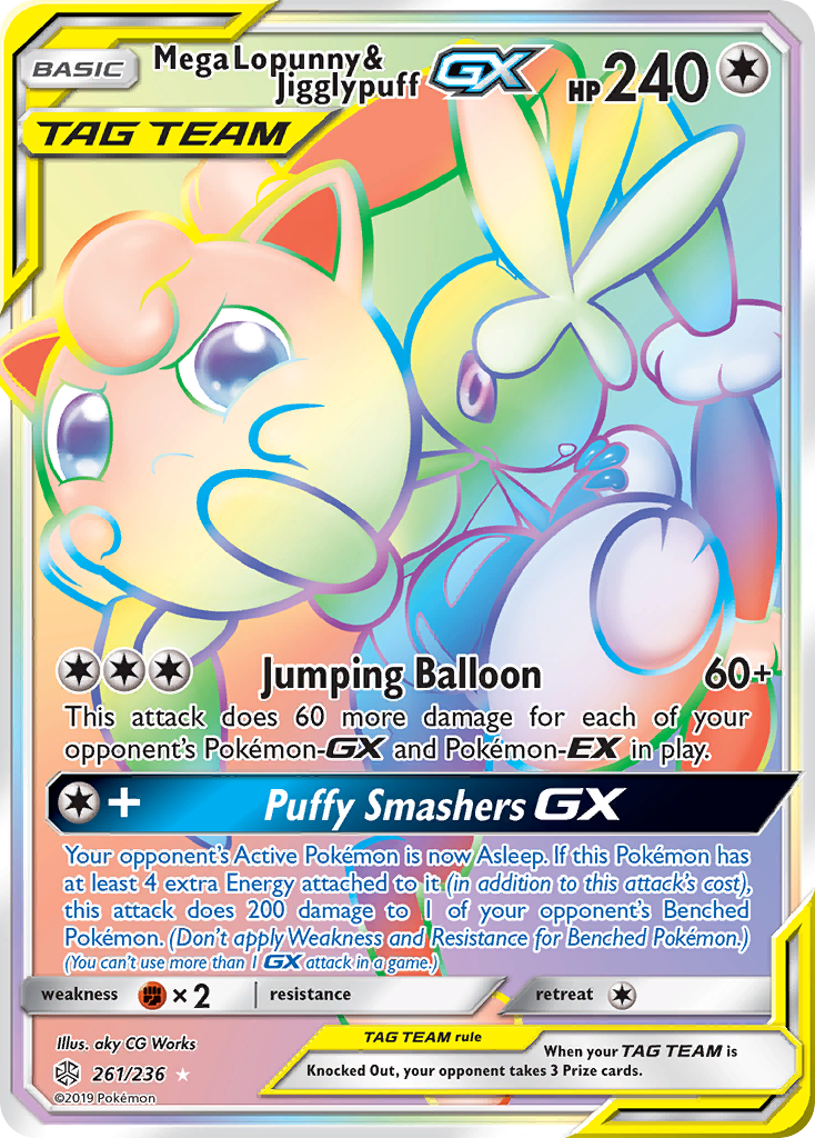 Mega Lopunny & Jigglypuff GX (261/236) [Sun & Moon: Cosmic Eclipse] | Galaxy Games LLC