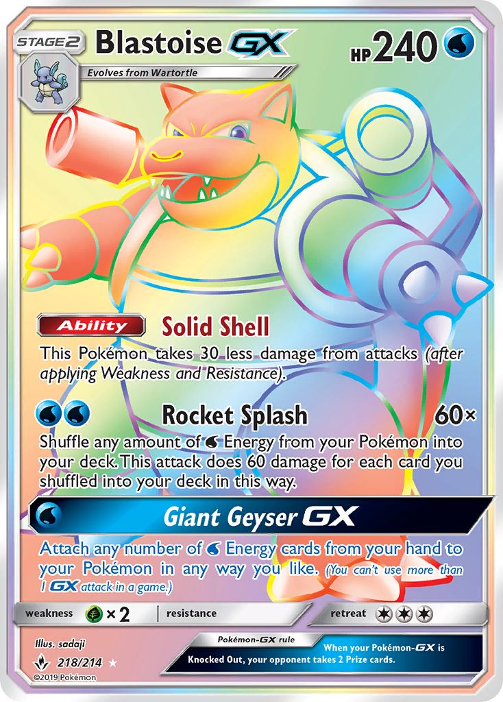 Blastoise GX (218/214) [Sun & Moon: Unbroken Bonds] | Galaxy Games LLC