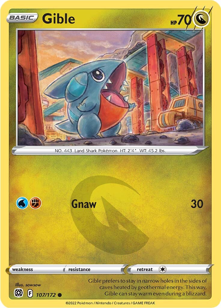 Gible (107/172) [Sword & Shield: Brilliant Stars] | Galaxy Games LLC