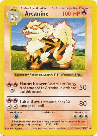 Arcanine (23/102) [Base Set Shadowless Unlimited] | Galaxy Games LLC