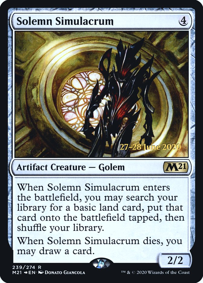 Solemn Simulacrum [Core Set 2021 Prerelease Promos] | Galaxy Games LLC