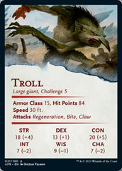 Troll Art Card [Dungeons & Dragons: Adventures in the Forgotten Realms Art Series] | Galaxy Games LLC