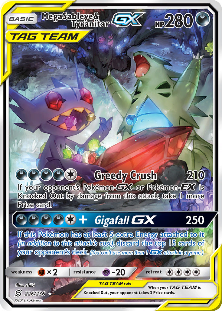 Mega Sableye & Tyranitar GX (226/236) [Sun & Moon: Unified Minds] | Galaxy Games LLC