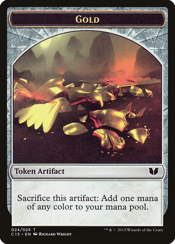 Gold // Knight (005) Double-Sided Token [Commander 2015 Tokens] | Galaxy Games LLC