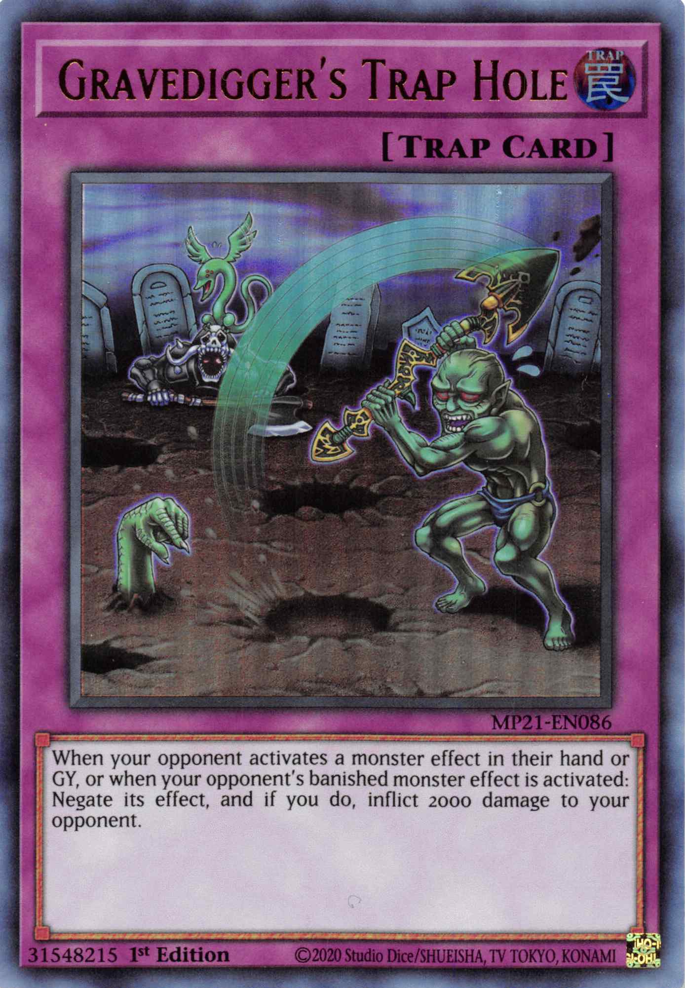 Gravedigger's Trap Hole [MP21-EN086] Ultra Rare | Galaxy Games LLC