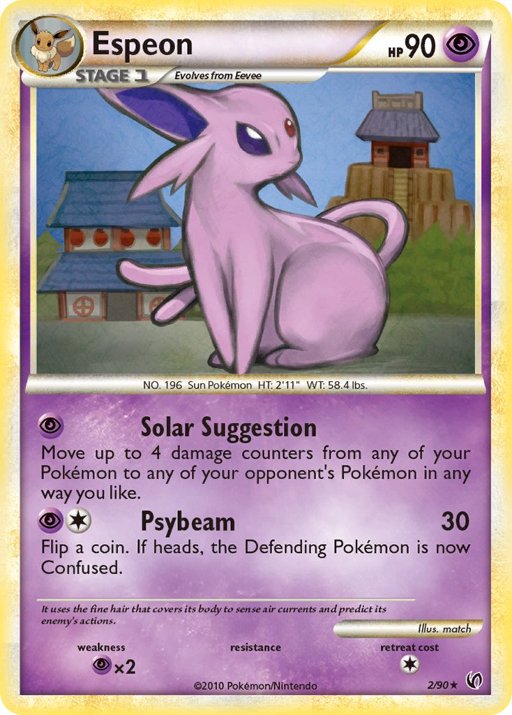 Espeon (2/90) (Cracked Ice Holo) (Theme Deck Exclusive) [HeartGold & SoulSilver: Unleashed] | Galaxy Games LLC