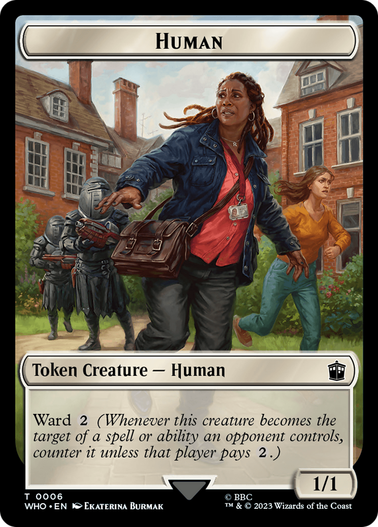 Human (0006) // Clue (0022) Double-Sided Token [Doctor Who Tokens] | Galaxy Games LLC