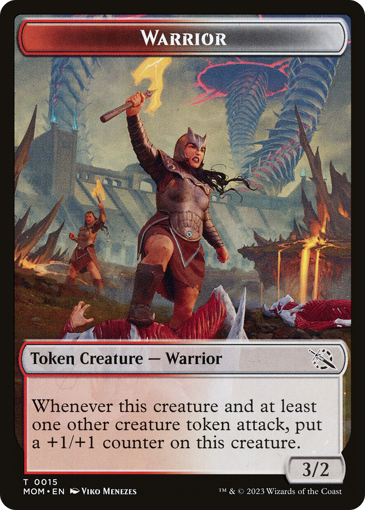 Warrior // Wrenn and Realmbreaker Emblem Double-Sided Token [March of the Machine Tokens] | Galaxy Games LLC