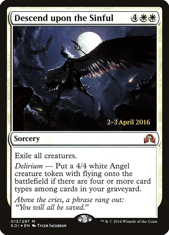Descend upon the Sinful [Shadows over Innistrad Prerelease Promos] | Galaxy Games LLC