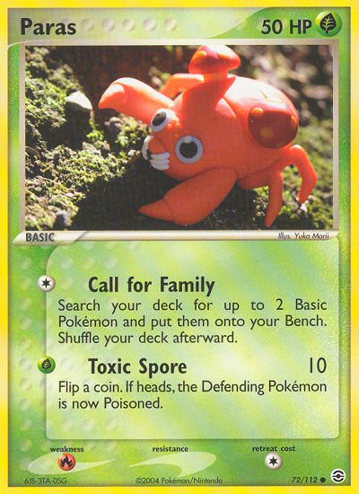 Paras (72/112) [EX: FireRed & LeafGreen] | Galaxy Games LLC