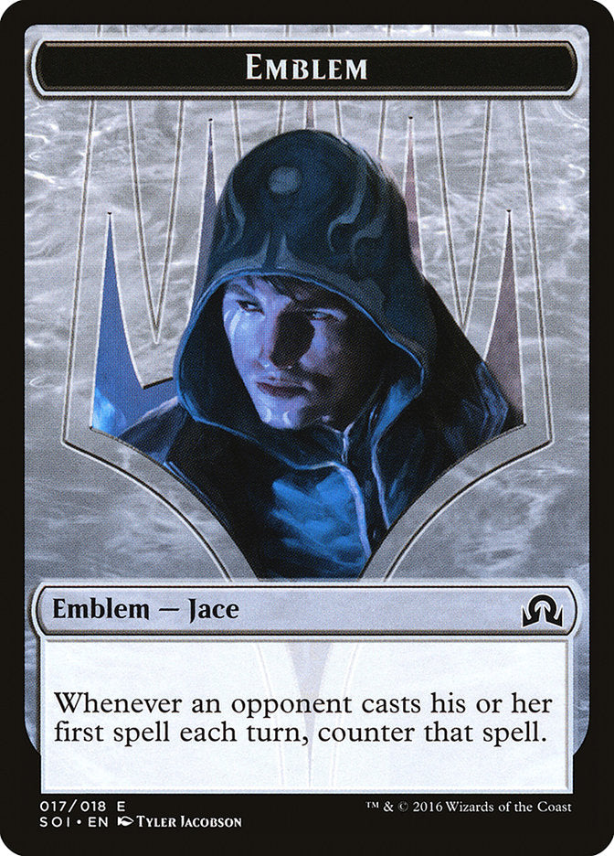 Jace, Unraveler of Secrets Emblem [Shadows over Innistrad Tokens] | Galaxy Games LLC
