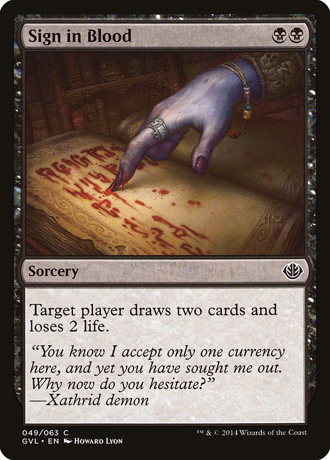 Sign in Blood (Garruk vs. Liliana) [Duel Decks Anthology] | Galaxy Games LLC