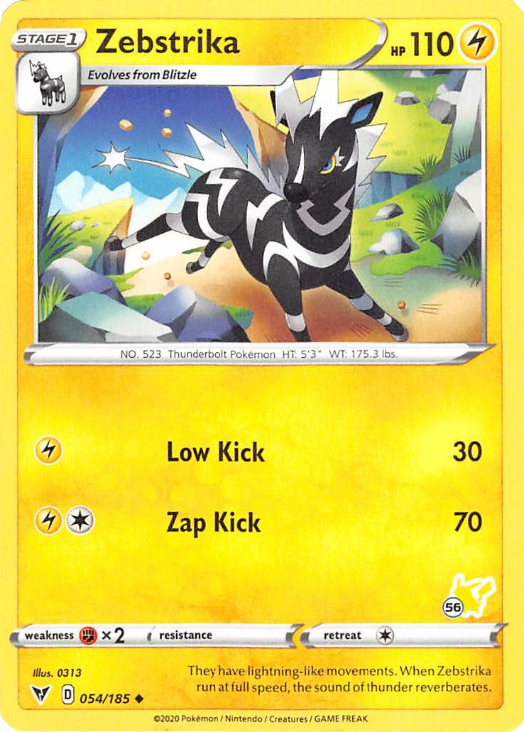 Zebstrika (054/185) (Pikachu Stamp #56) [Battle Academy 2022] | Galaxy Games LLC