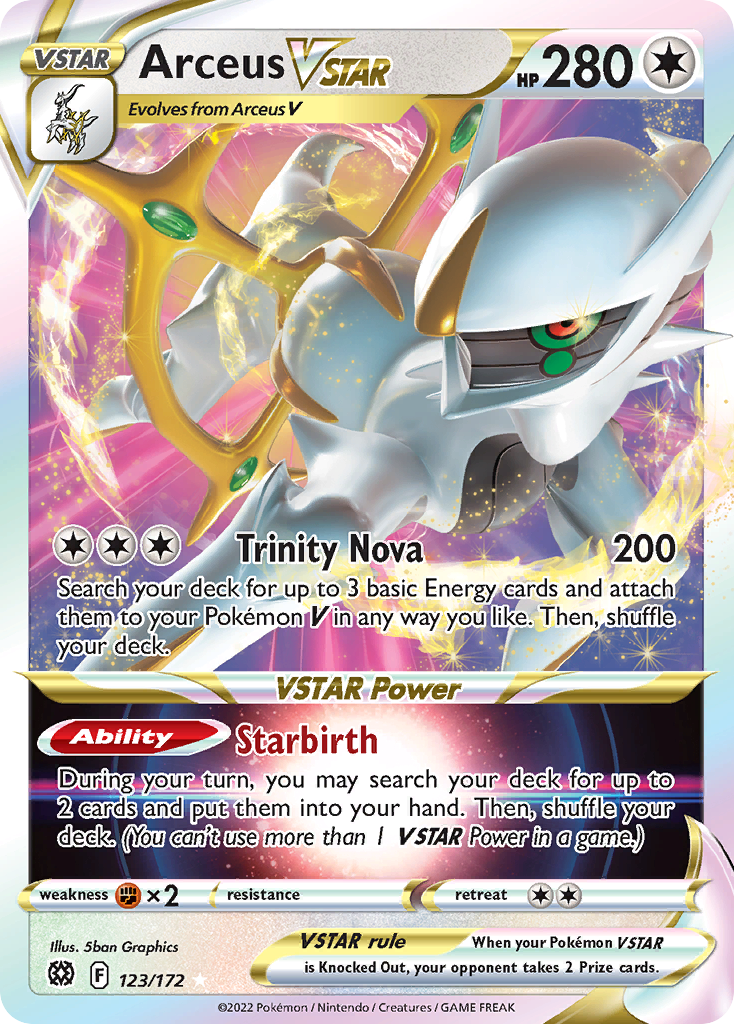 Arceus VSTAR (123/172) (Metal Card) [Sword & Shield: Brilliant Stars] | Galaxy Games LLC