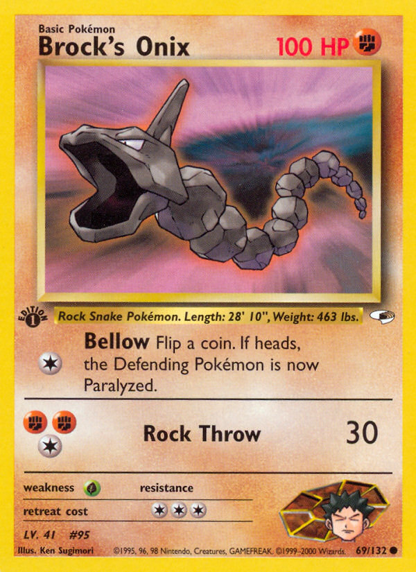 Brock's Onix (69/132) [Gym Heroes 1st Edition] | Galaxy Games LLC