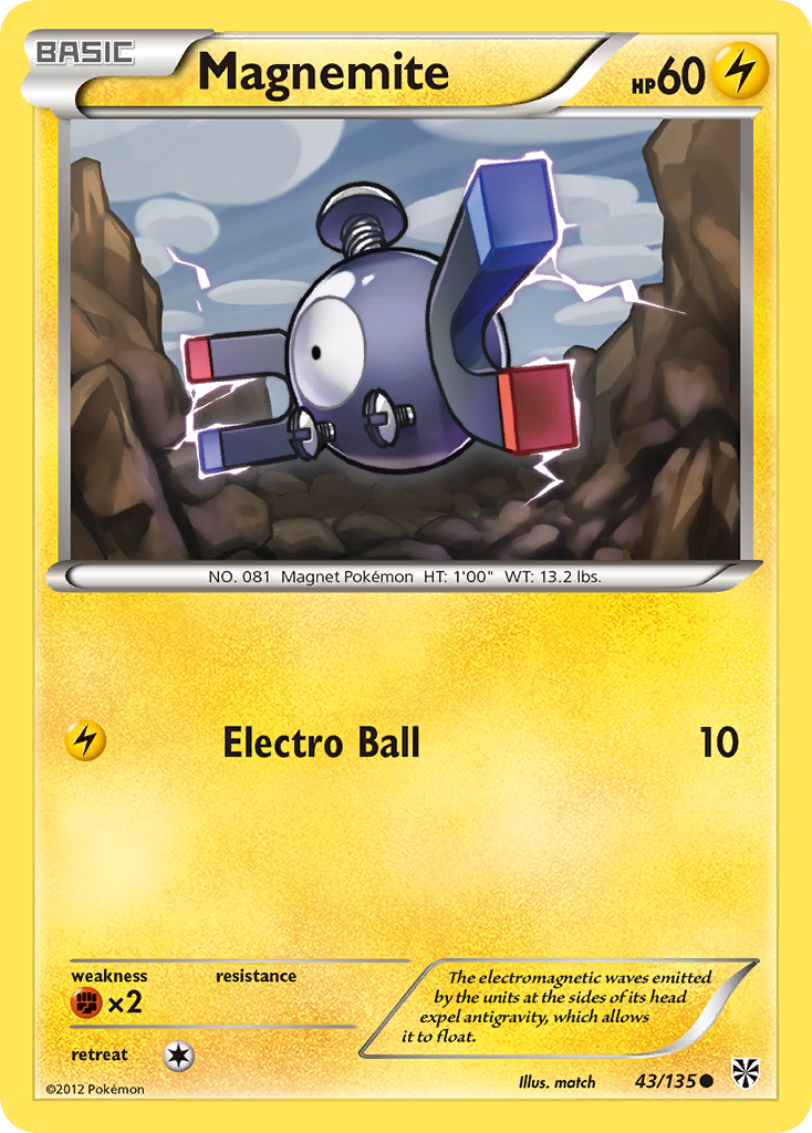 Magnemite (43/135) [Black & White: Plasma Storm] | Galaxy Games LLC