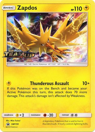 Zapdos (SM159) (Staff) [Sun & Moon: Black Star Promos] | Galaxy Games LLC