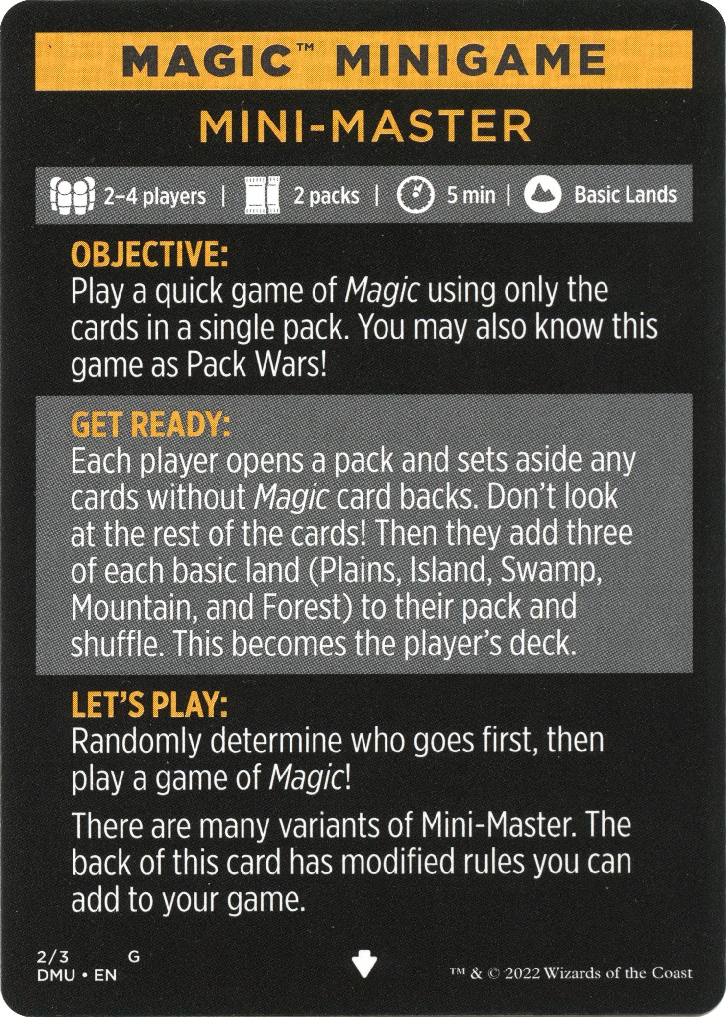 Mini-Master (Magic Minigame) [Dominaria United Minigame] | Galaxy Games LLC