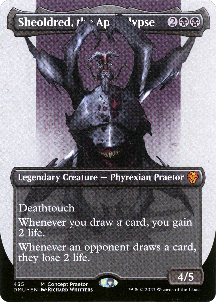 Sheoldred, the Apocalypse (Borderless Concept Praetors) [Phyrexia: All Will Be One] | Galaxy Games LLC