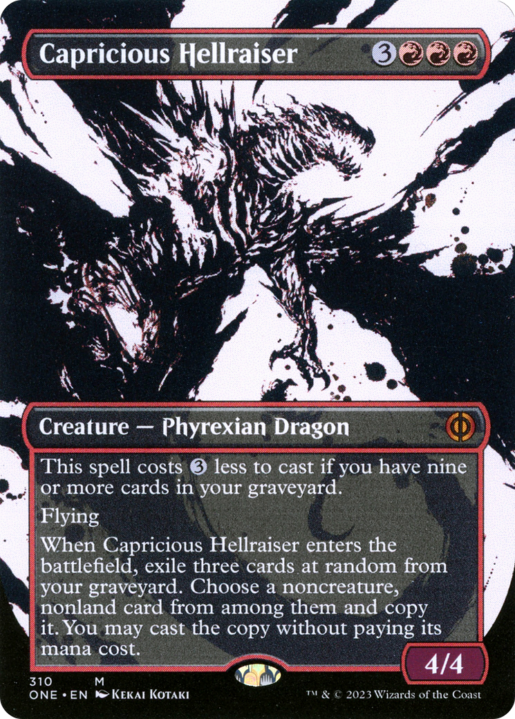 Capricious Hellraiser (Borderless Ichor) [Phyrexia: All Will Be One] | Galaxy Games LLC