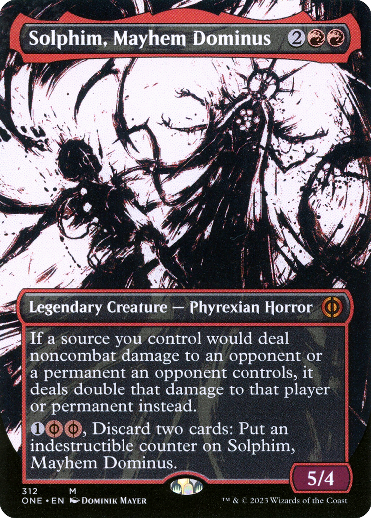 Solphim, Mayhem Dominus (Borderless Ichor) [Phyrexia: All Will Be One] | Galaxy Games LLC