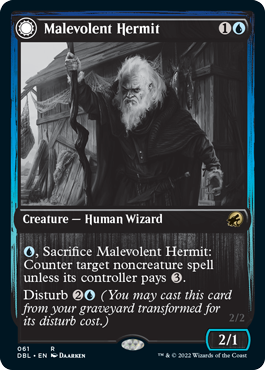 Malevolent Hermit // Benevolent Geist [Innistrad: Double Feature] | Galaxy Games LLC