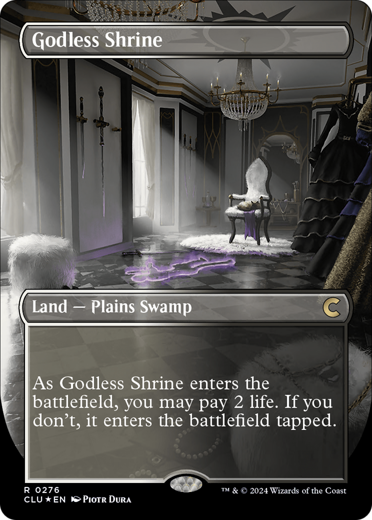 Godless Shrine (Borderless) [Ravnica: Clue Edition] | Galaxy Games LLC