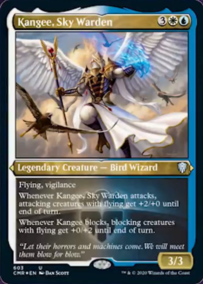 Kangee, Sky Warden (Etched) [Commander Legends] | Galaxy Games LLC