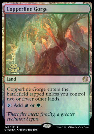 Copperline Gorge [Phyrexia: All Will Be One Prerelease Promos] | Galaxy Games LLC