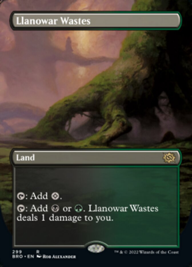 Llanowar Wastes (Borderless Alternate Art) [The Brothers' War] | Galaxy Games LLC