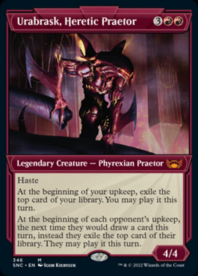 Urabrask, Heretic Praetor (Showcase Art Deco) [Streets of New Capenna] | Galaxy Games LLC