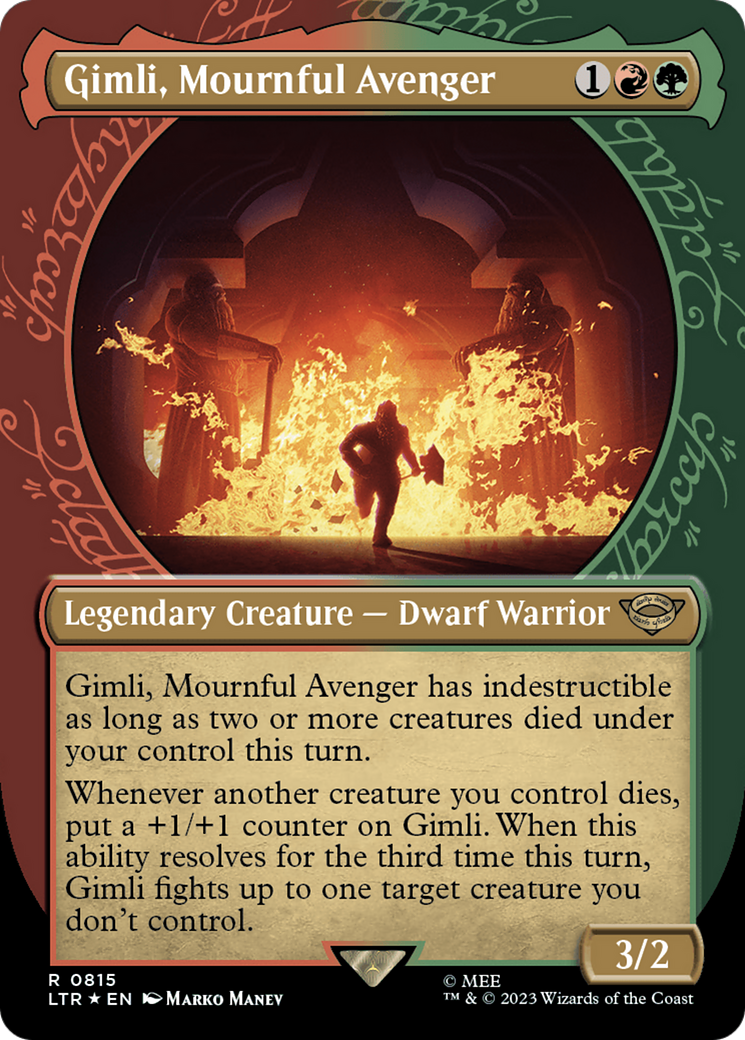 Gimli, Mournful Avenger (Showcase) (Surge Foil) [The Lord of the Rings: Tales of Middle-Earth] | Galaxy Games LLC