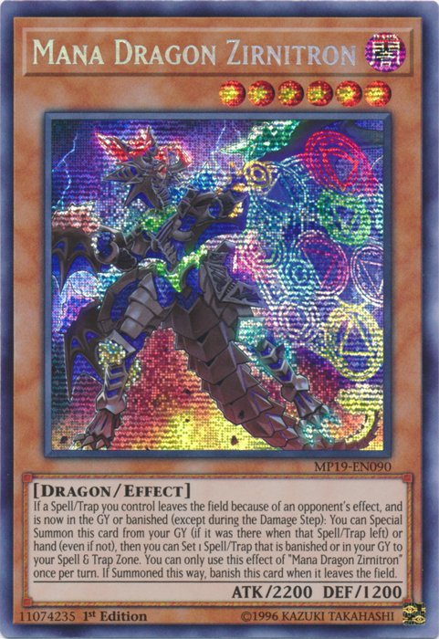 Mana Dragon Zirnitron [MP19-EN090] Prismatic Secret Rare | Galaxy Games LLC