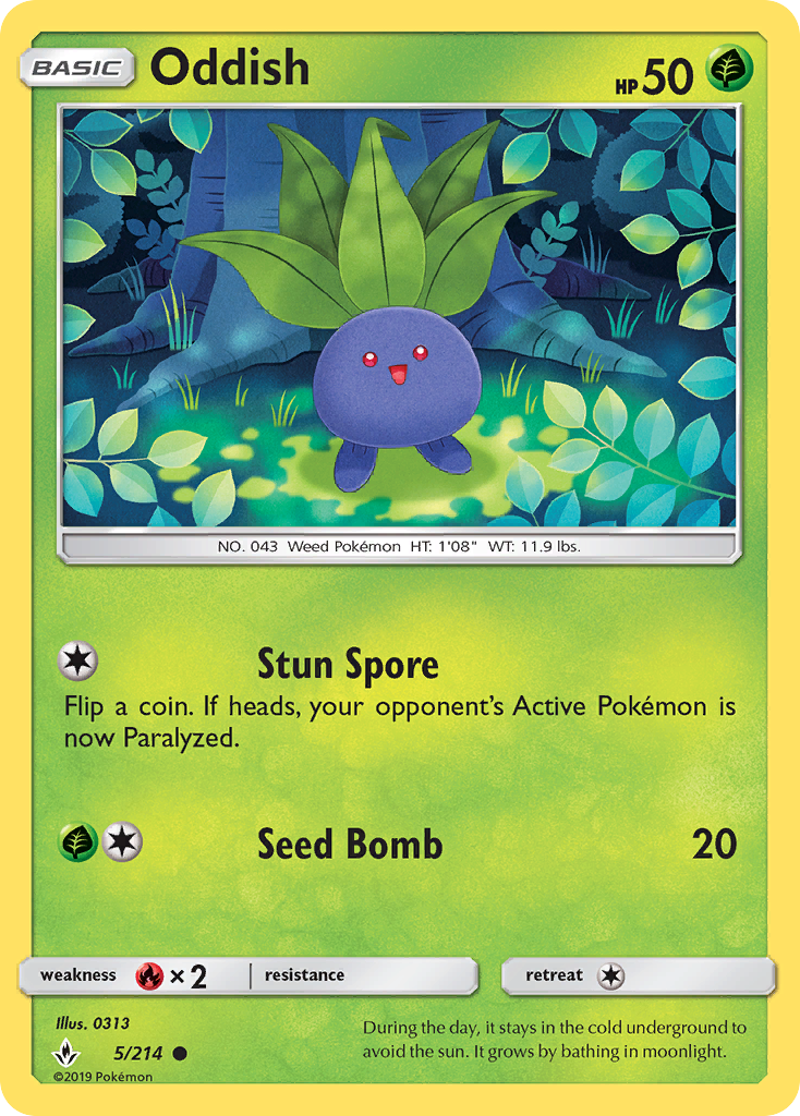 Oddish (5/214) [Sun & Moon: Unbroken Bonds] | Galaxy Games LLC