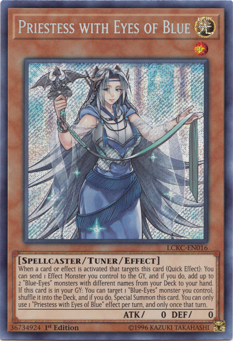 Priestess with Eyes of Blue [LCKC-EN016] Secret Rare | Galaxy Games LLC