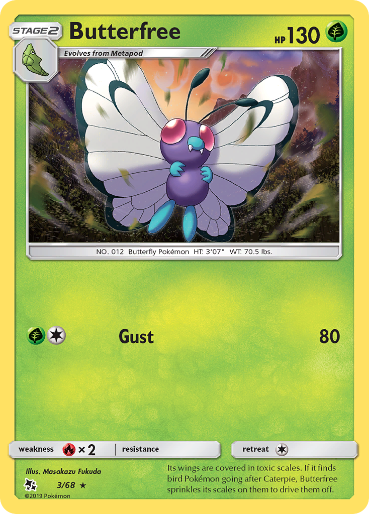 Butterfree (3/68) [Sun & Moon: Hidden Fates] | Galaxy Games LLC