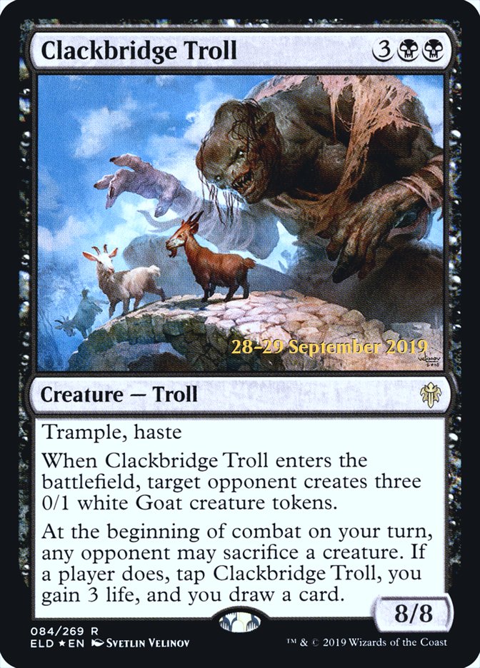 Clackbridge Troll [Throne of Eldraine Prerelease Promos] | Galaxy Games LLC