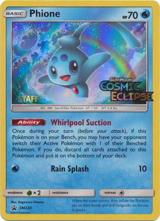 Phione (SM220) (Staff Prerelease Promo) [Sun & Moon: Black Star Promos] | Galaxy Games LLC