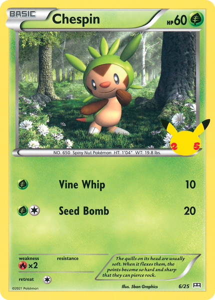 chespin pokemon card value mcdonalds 25th Anniversary Pokemon Mcdonald Packs and Toys main image 0