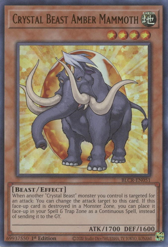 Crystal Beast Amber Mammoth [BLCR-EN051] Ultra Rare | Galaxy Games LLC