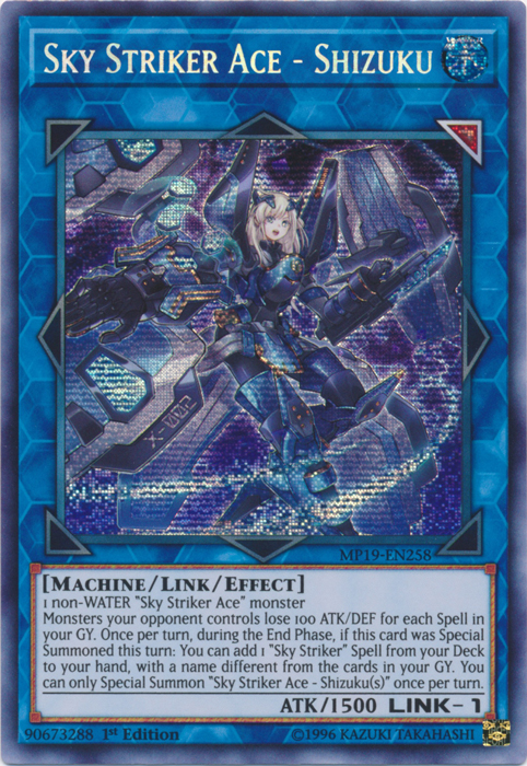 Sky Striker Ace - Shizuku [MP19-EN258] Prismatic Secret Rare | Galaxy Games LLC