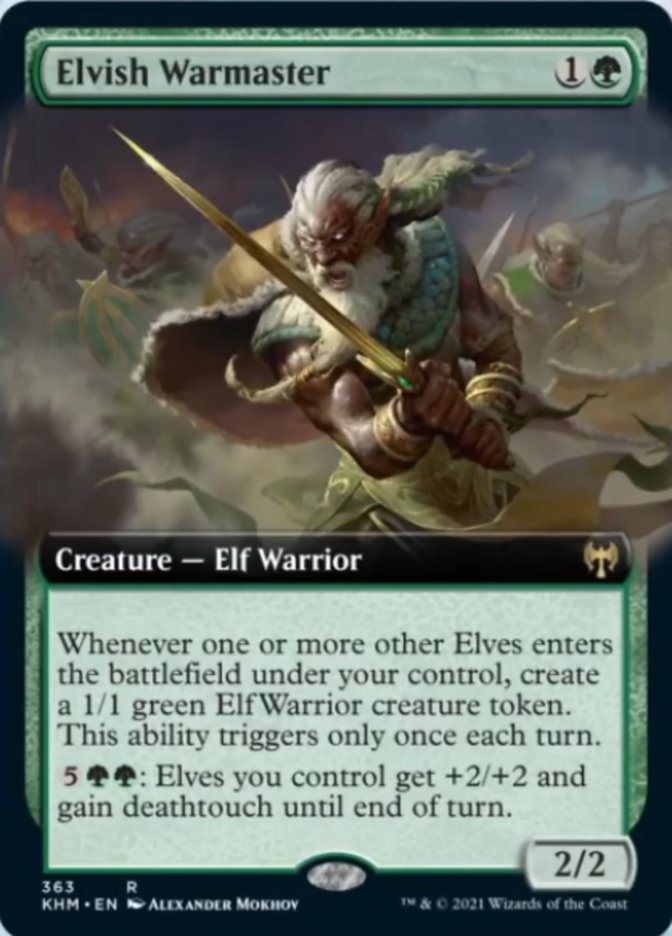 Elvish Warmaster (Extended Art) [Kaldheim] | Galaxy Games LLC