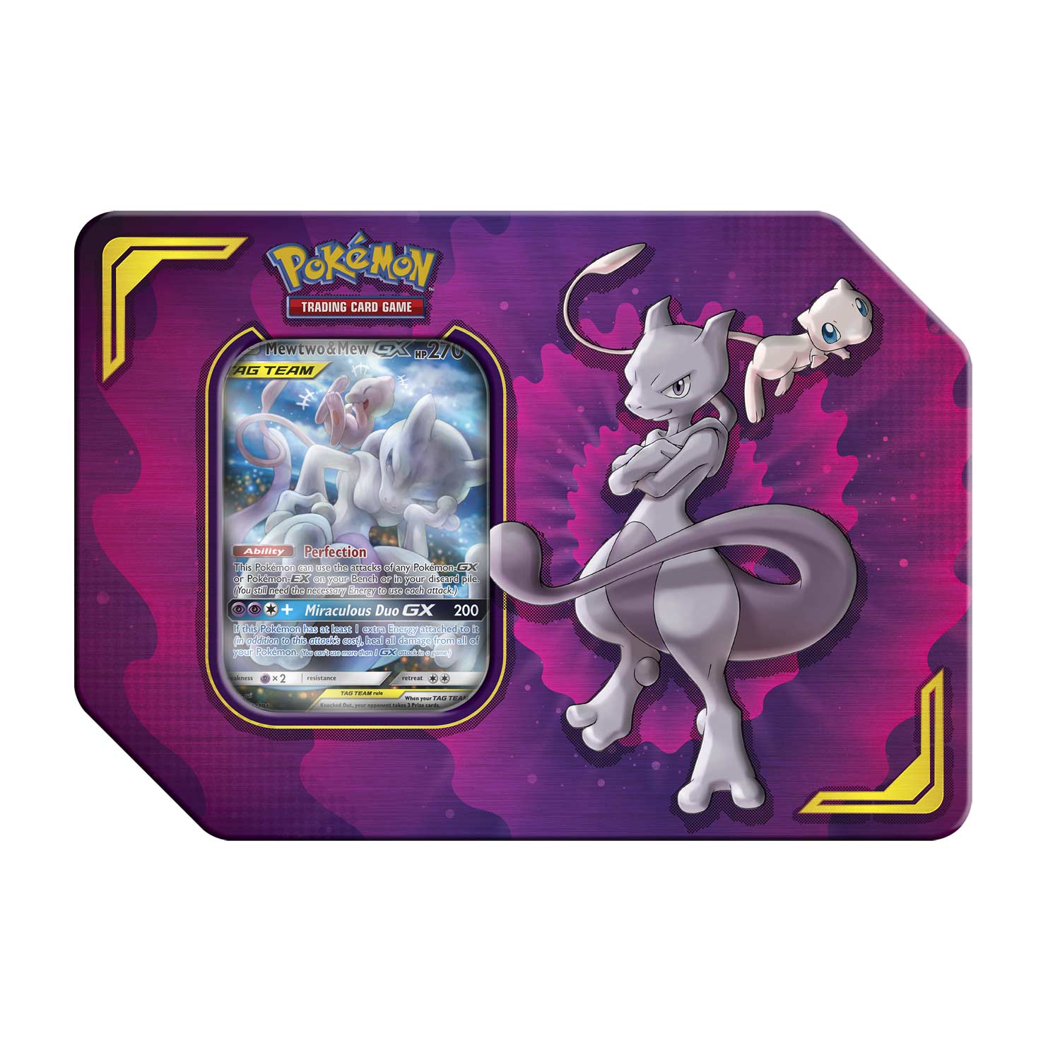 Sun & Moon: Unified Minds - Power Partnership Tin (Mewtwo & Mew GX) | Galaxy Games LLC